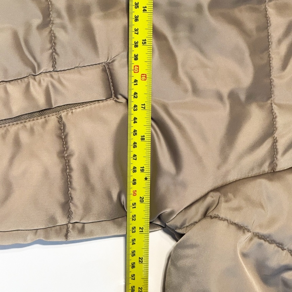 7 For All Mankind Puffer Jacket with Faux Fur Collar - Tan - Size S - Picture 9 of 9